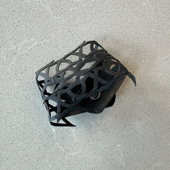 Upcycled Bicycle tire Urban Lace Jewelry "Nyad" Bracelet - Picture 2 of 6